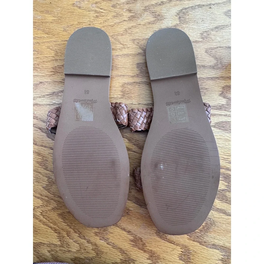 Madewell The Boardwalker Woven Sandals English Saddle Brown Leather NK021 8.5